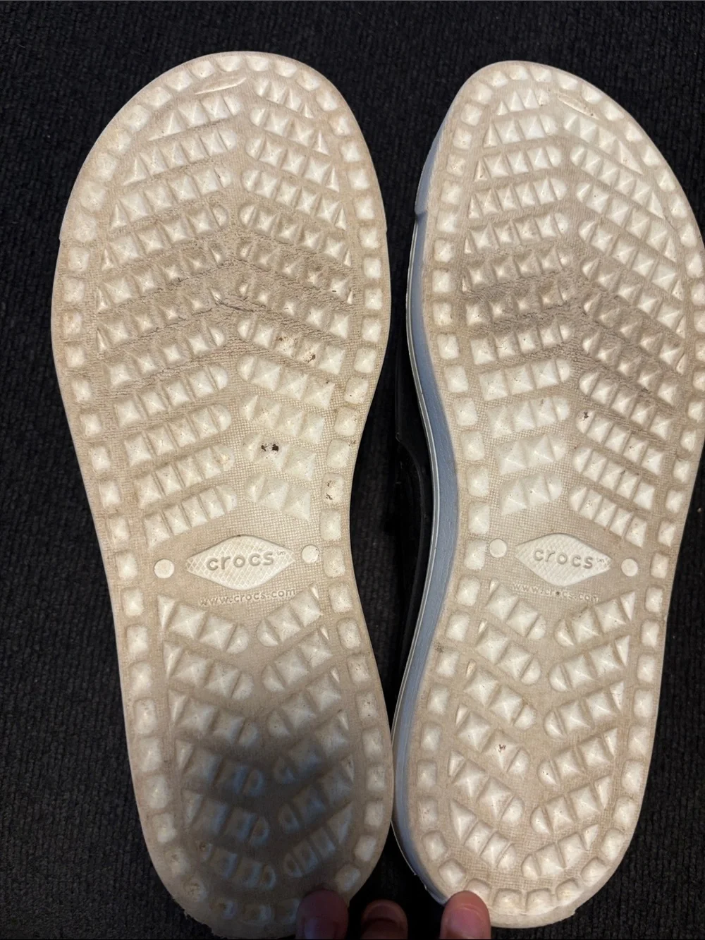 CROCS Men's Black Perforated Slip-On Loafers with White Sole
